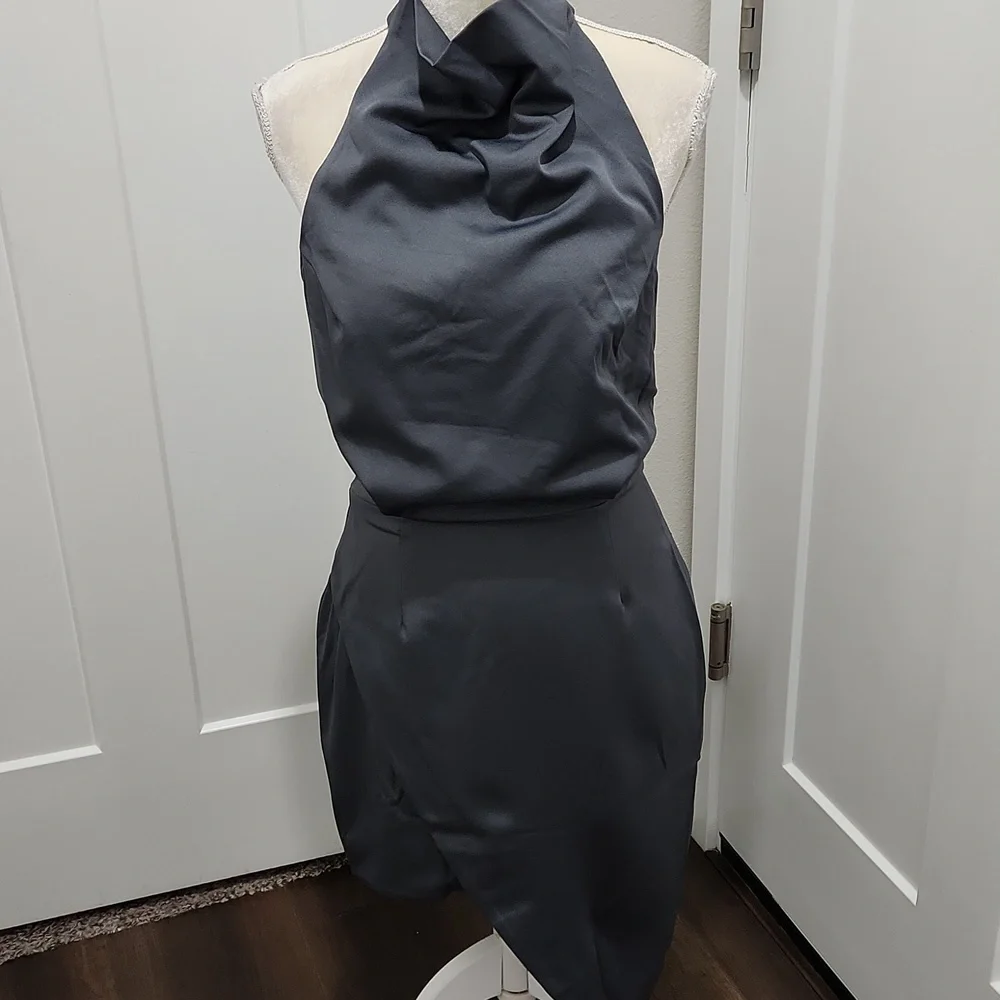 Elliatt Camo Satin Minidress - Charcoal Elliatt Camo Satin Minidress - Charcoal